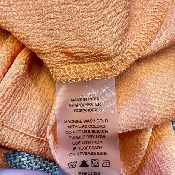 New Vince Camuto Puff Sleeve Top Medium Romantic Cottagecore Orange‎ Feminine - Picture 6 of 10